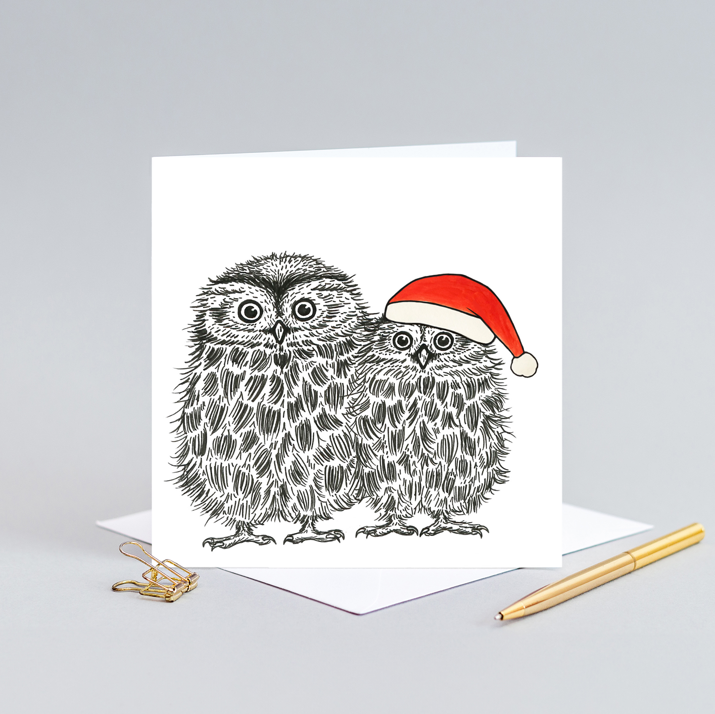 Cute Christmas owls card