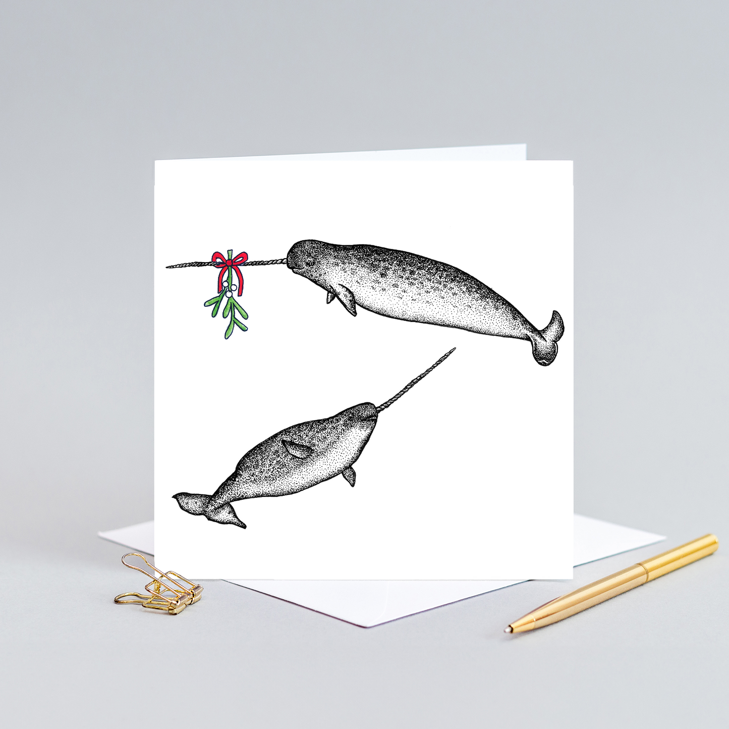 Narwhals Christmas card
