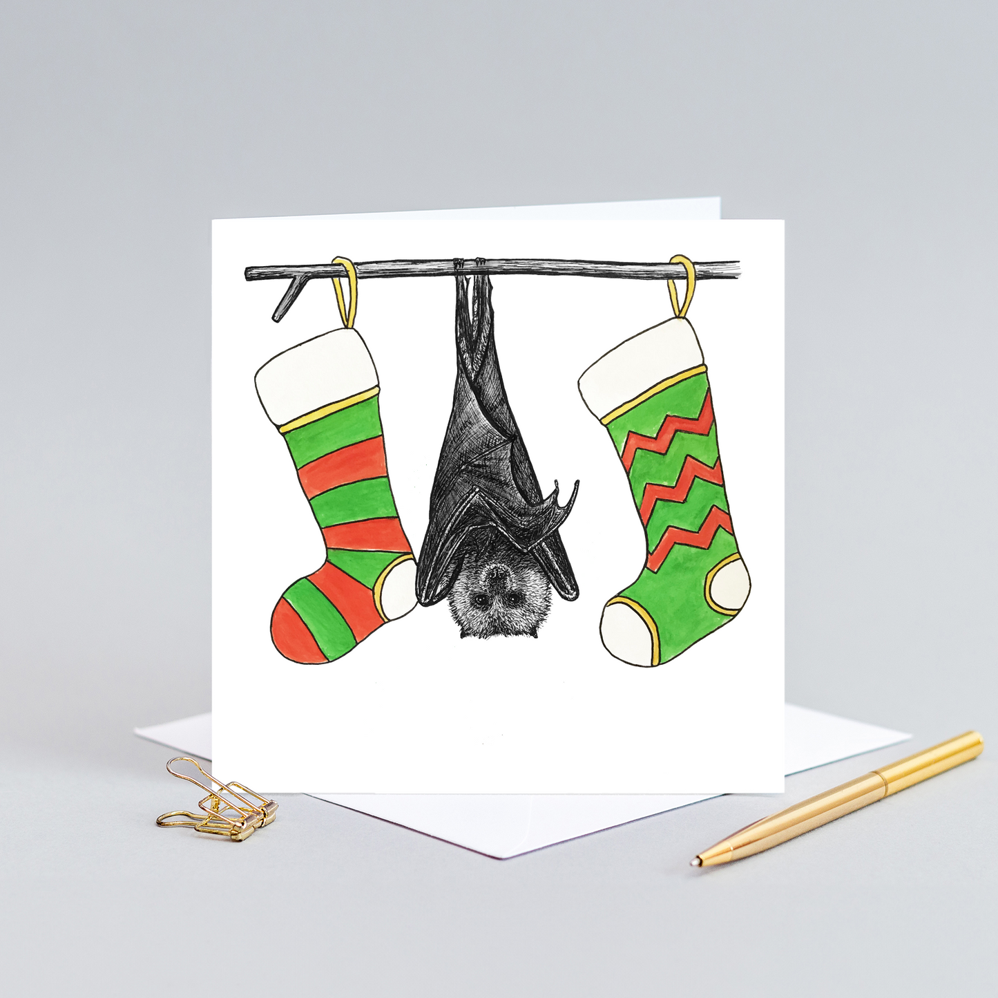 Fruit bat Christmas card