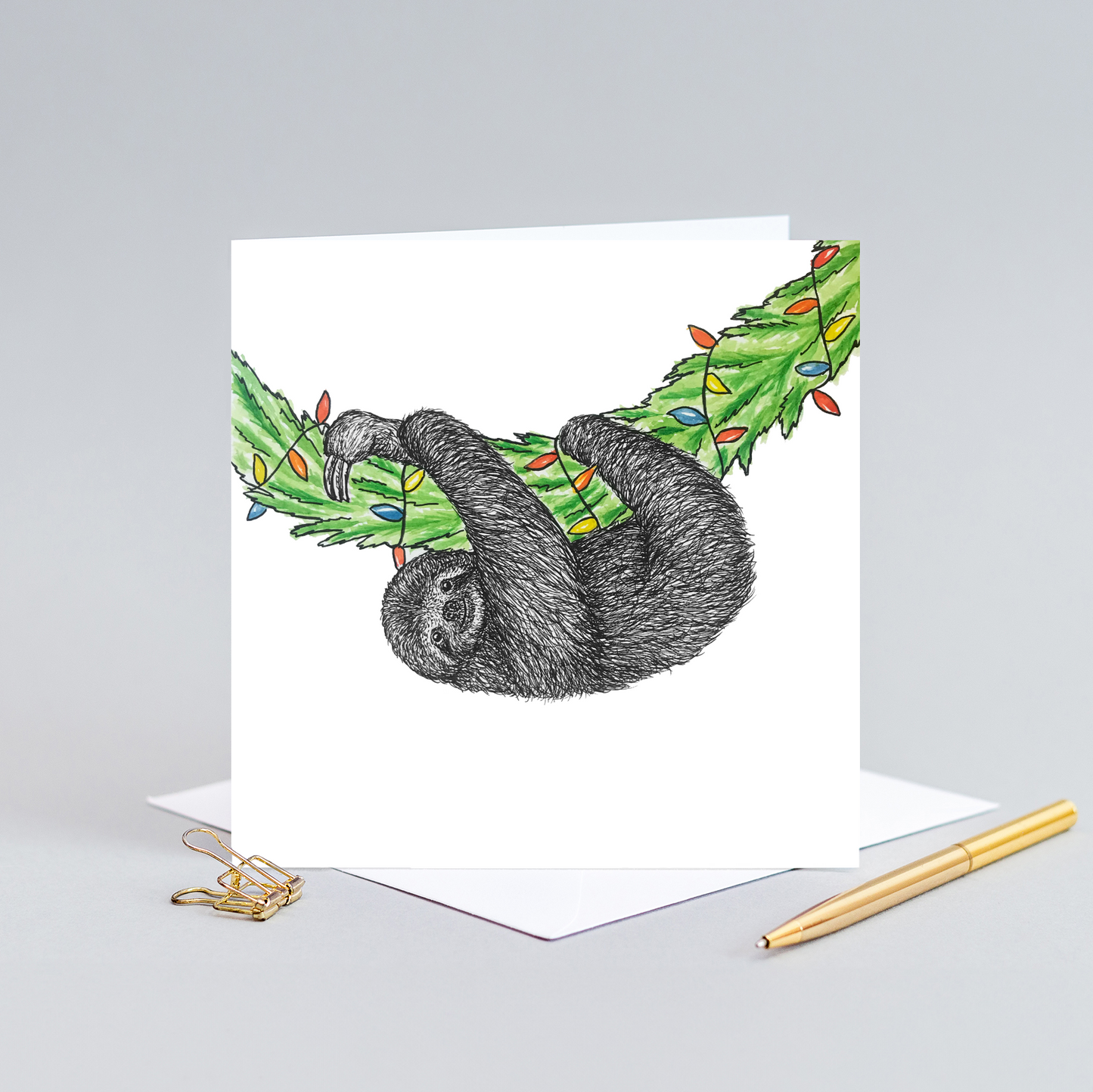 Sloth Christmas card