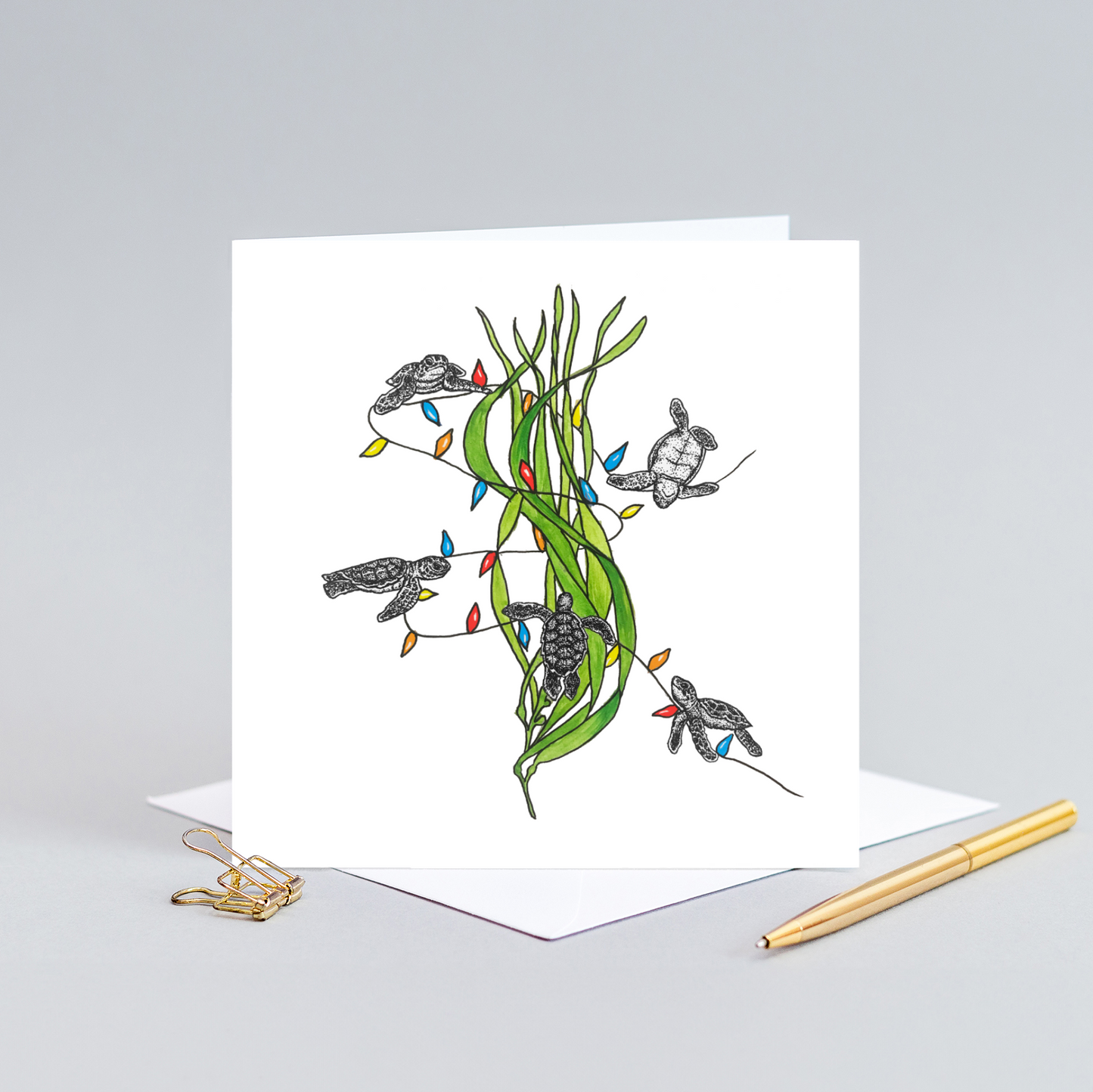 Baby turtles Christmas card