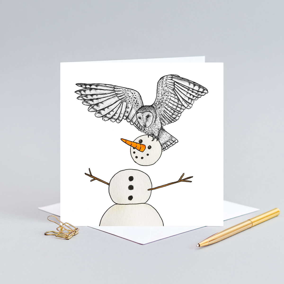 Barn owl Christmas card