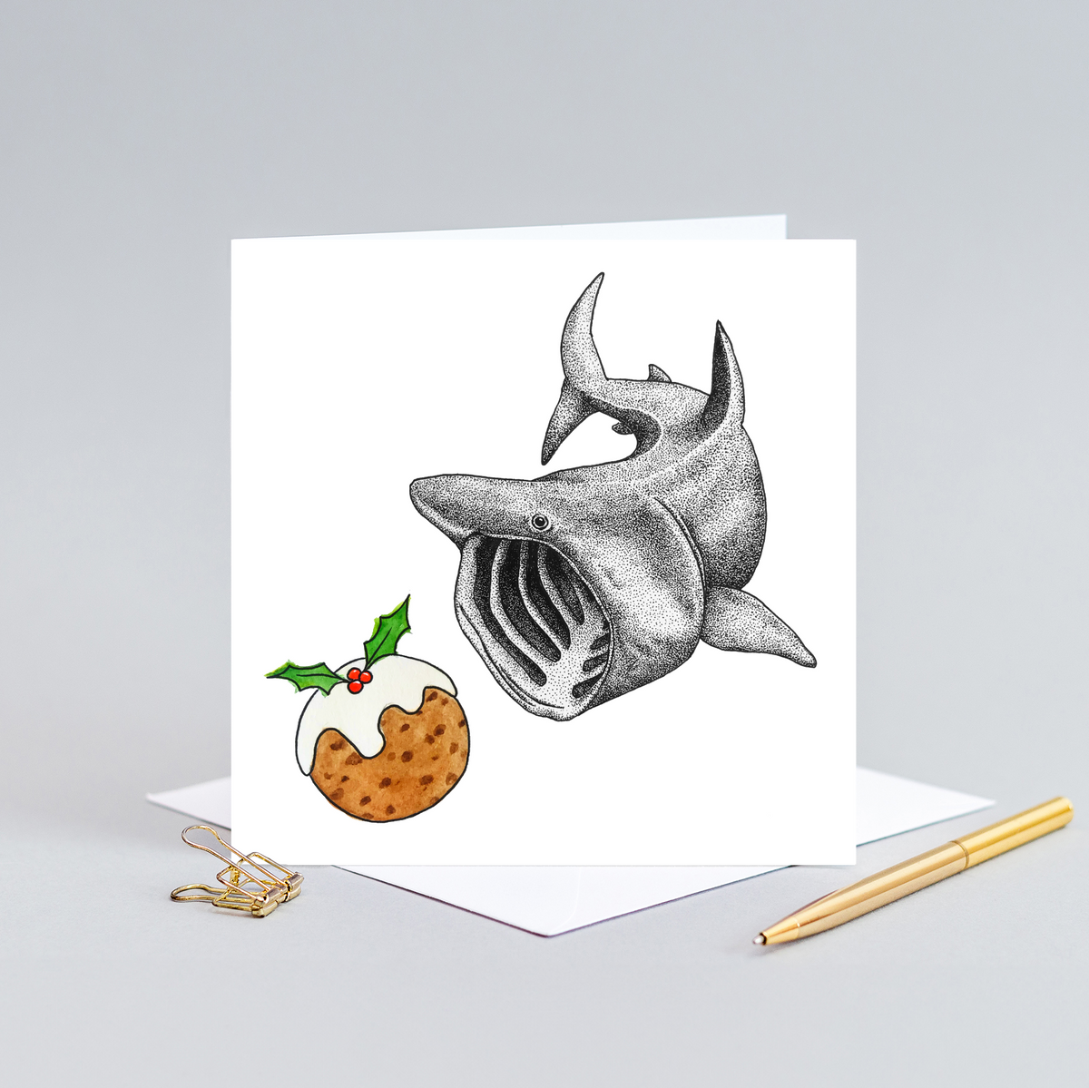 Basking shark Christmas card