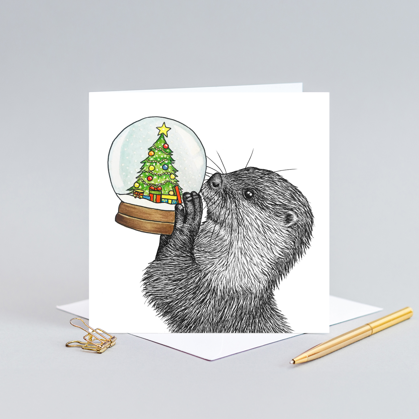 Otter Christmas card