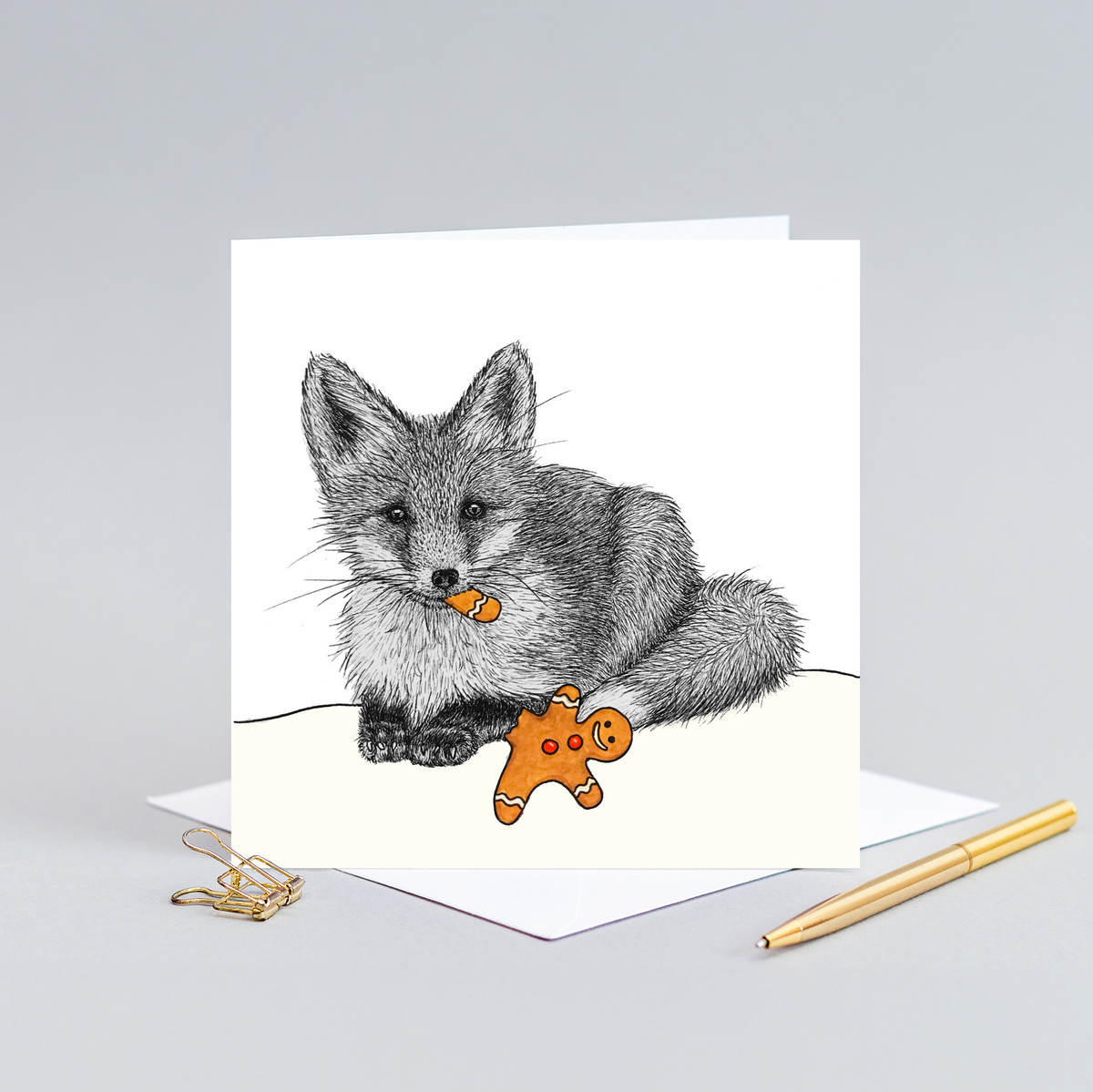 Red fox Christmas card