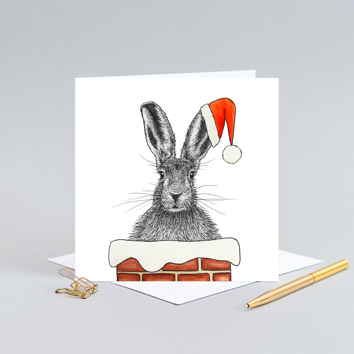 Hare Christmas card