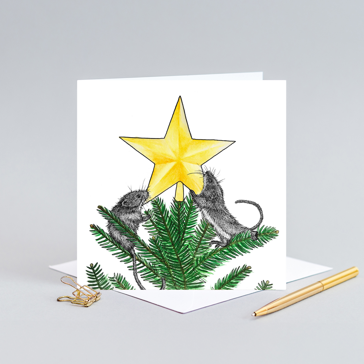 Harvest mouse Christmas card