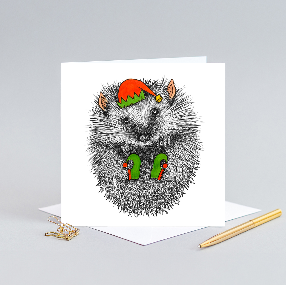 Hedgehog Christmas card