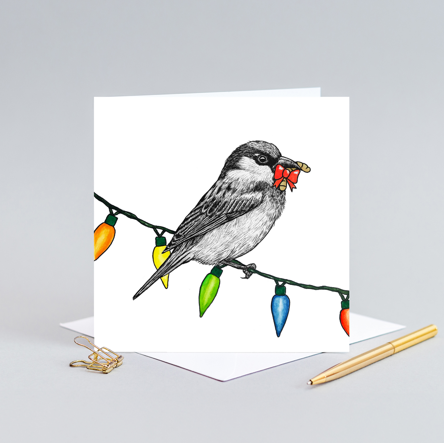 House sparrow Christmas card