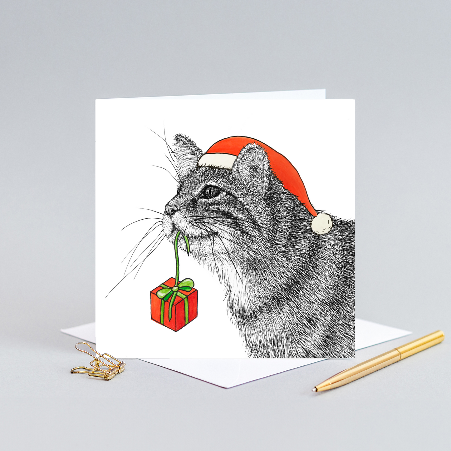 Scottish wildcat Christmas card