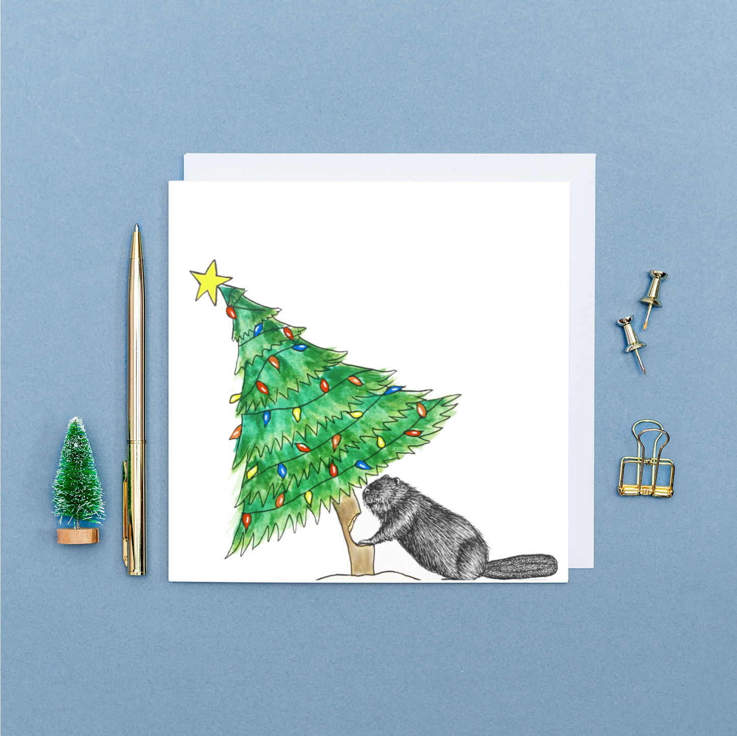 Beaver Christmas card