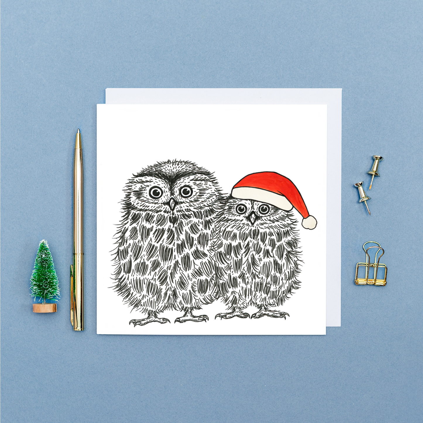Cute Christmas owls card
