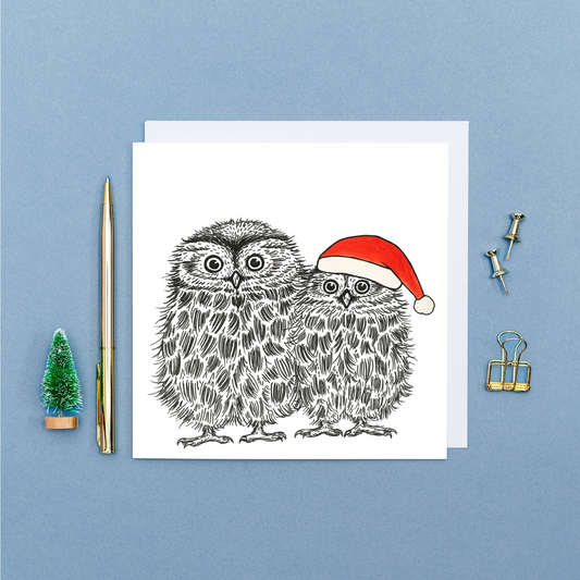 Cute Christmas owls card