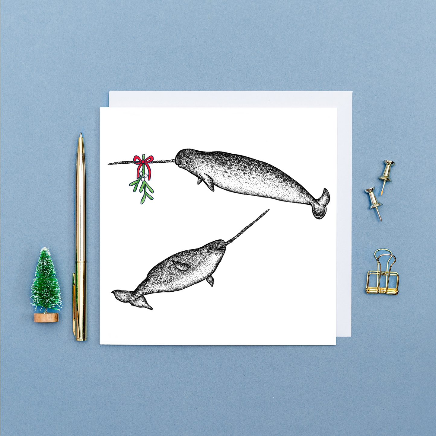 Narwhals Christmas card