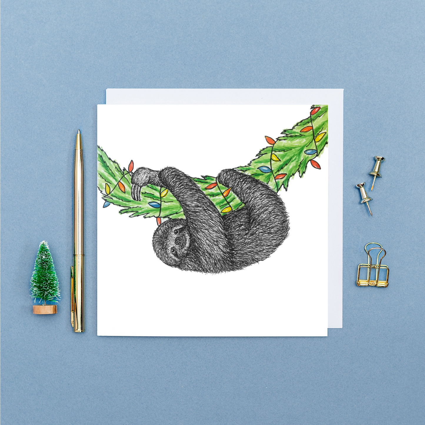 Sloth Christmas card