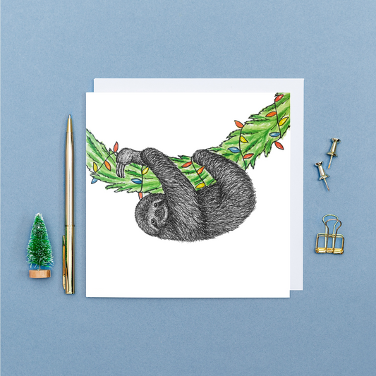 Sloth Christmas card