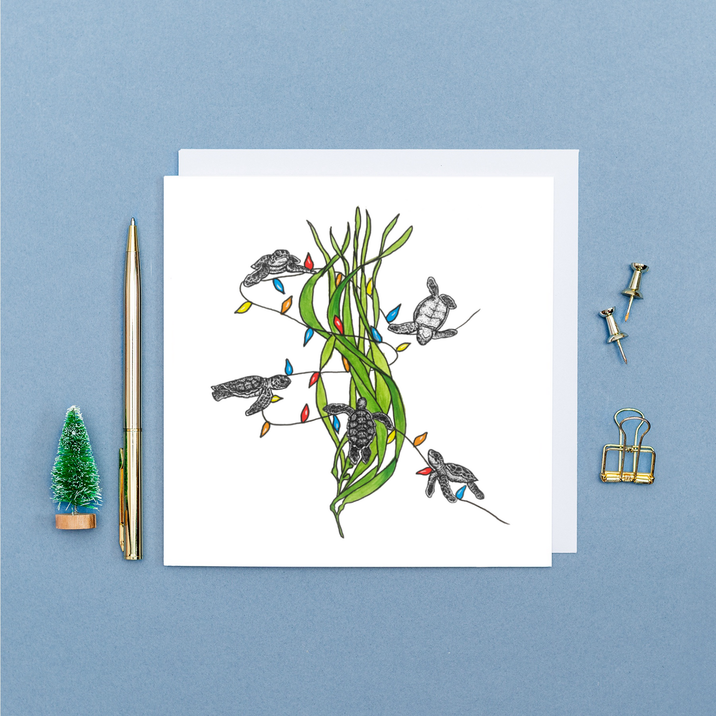 Baby turtles Christmas card