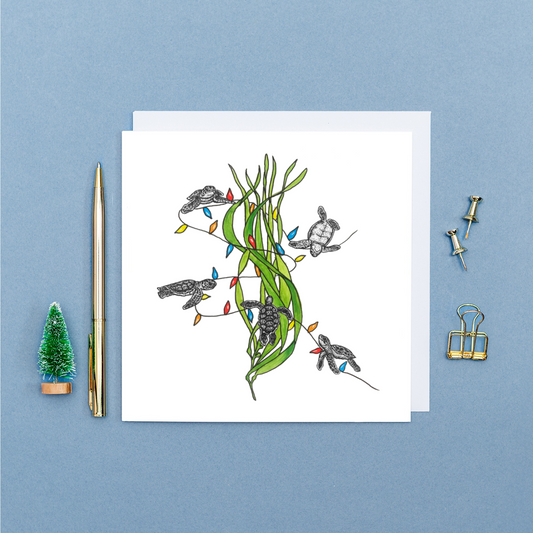 Baby turtles Christmas card