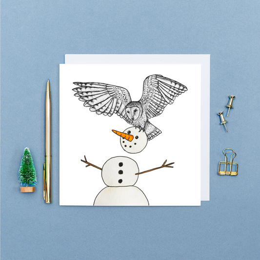 Barn owl Christmas card