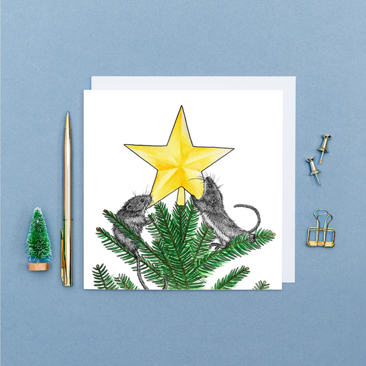 Harvest mouse Christmas card