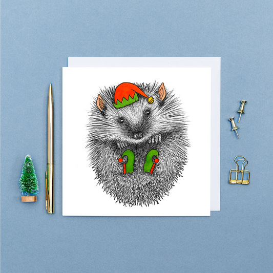 Hedgehog Christmas card