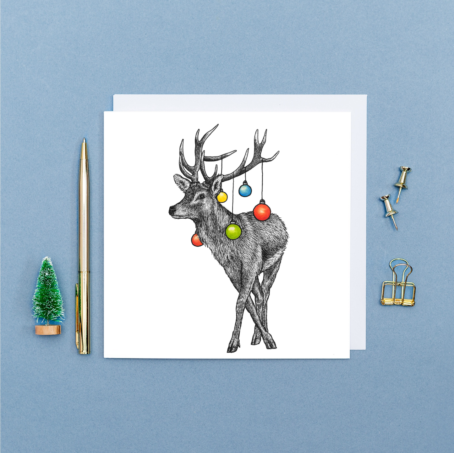 Red deer Christmas card