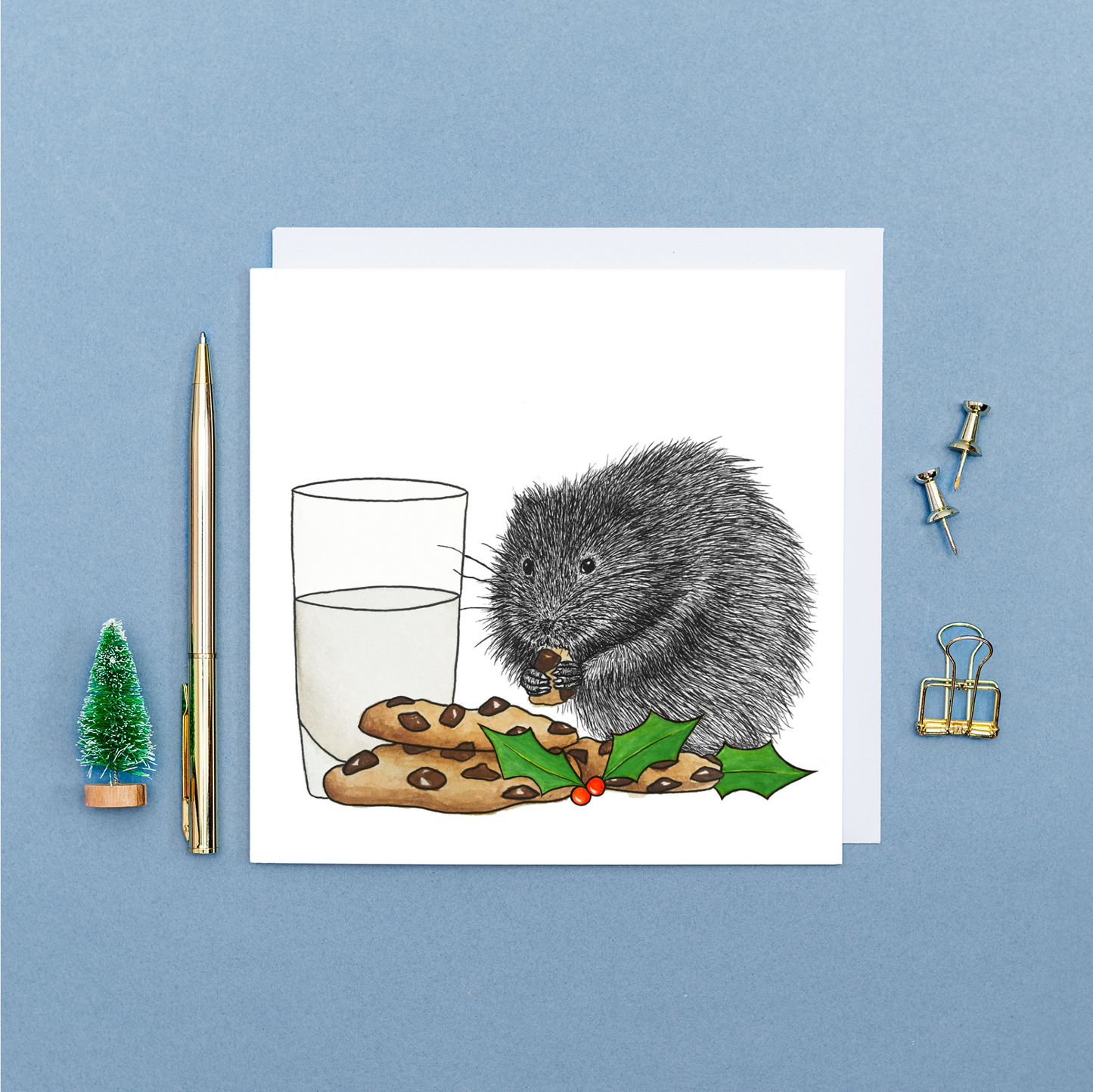 Water vole Christmas card