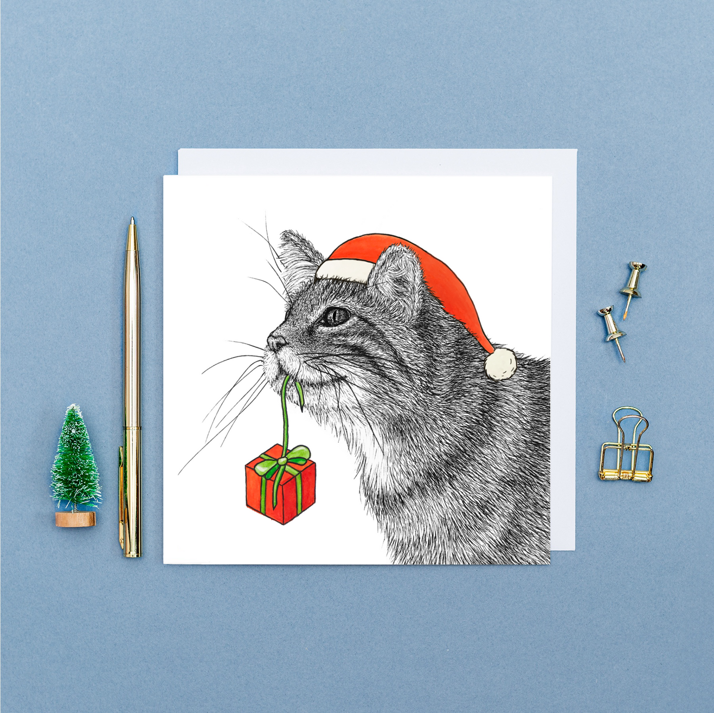 Scottish wildcat Christmas card