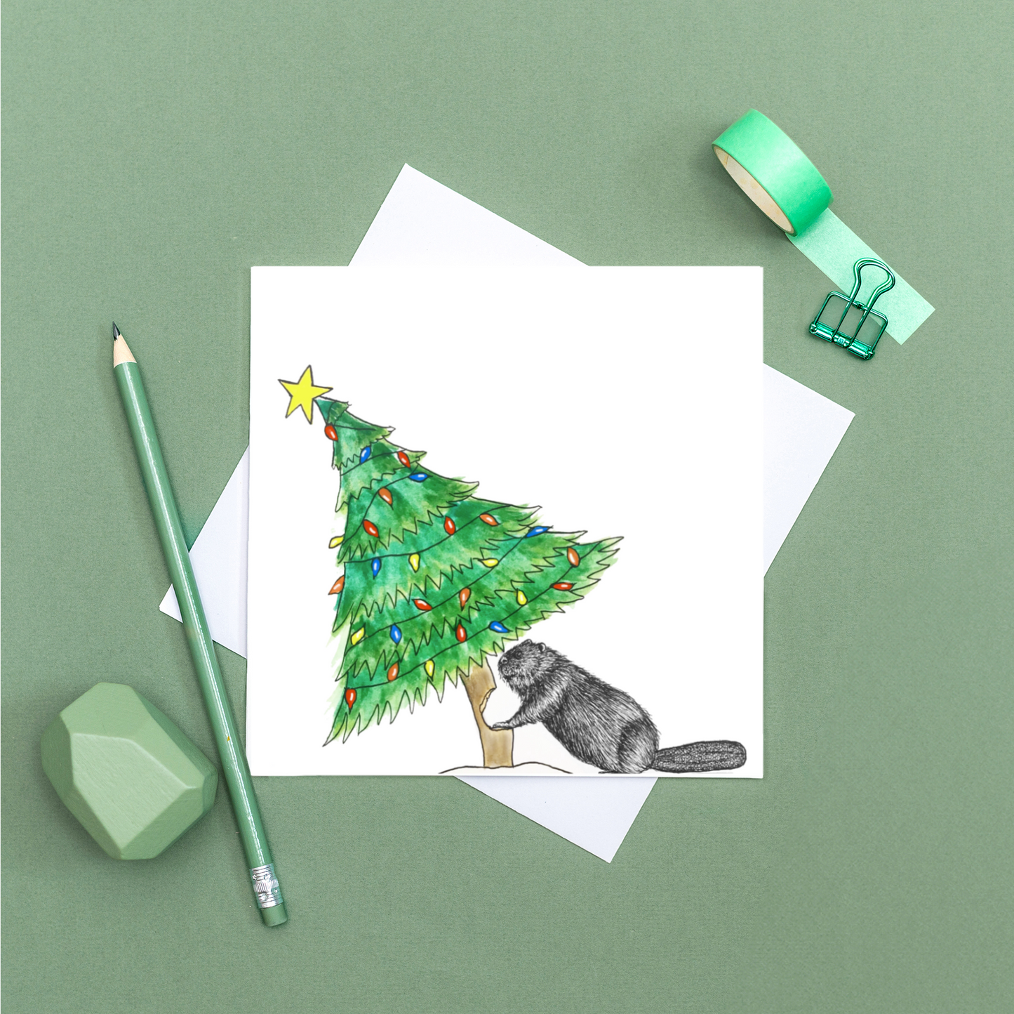 Beaver Christmas card