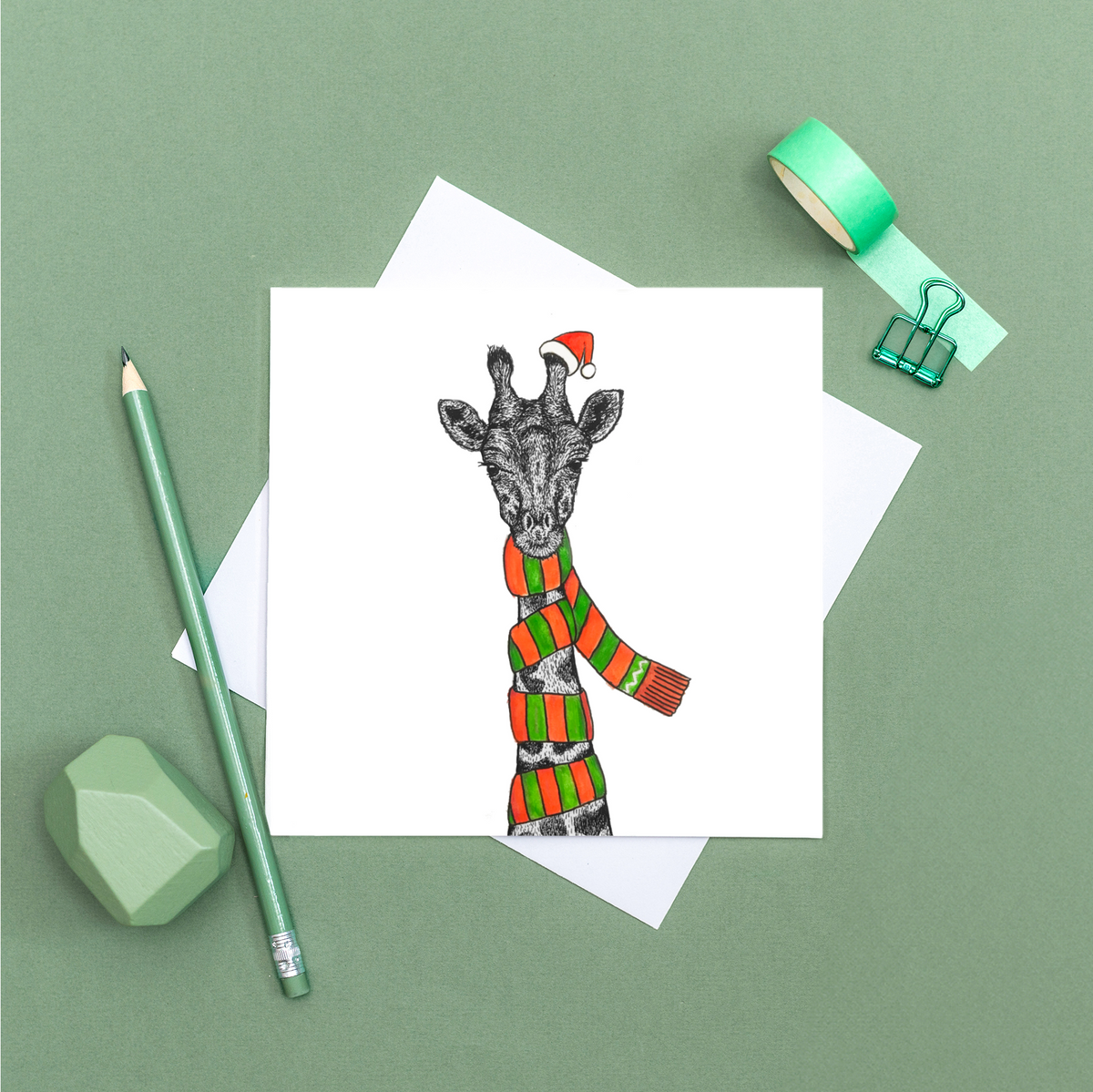 Giraffe Christmas card