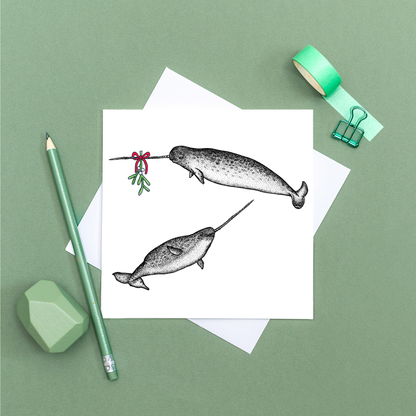 Narwhals Christmas card