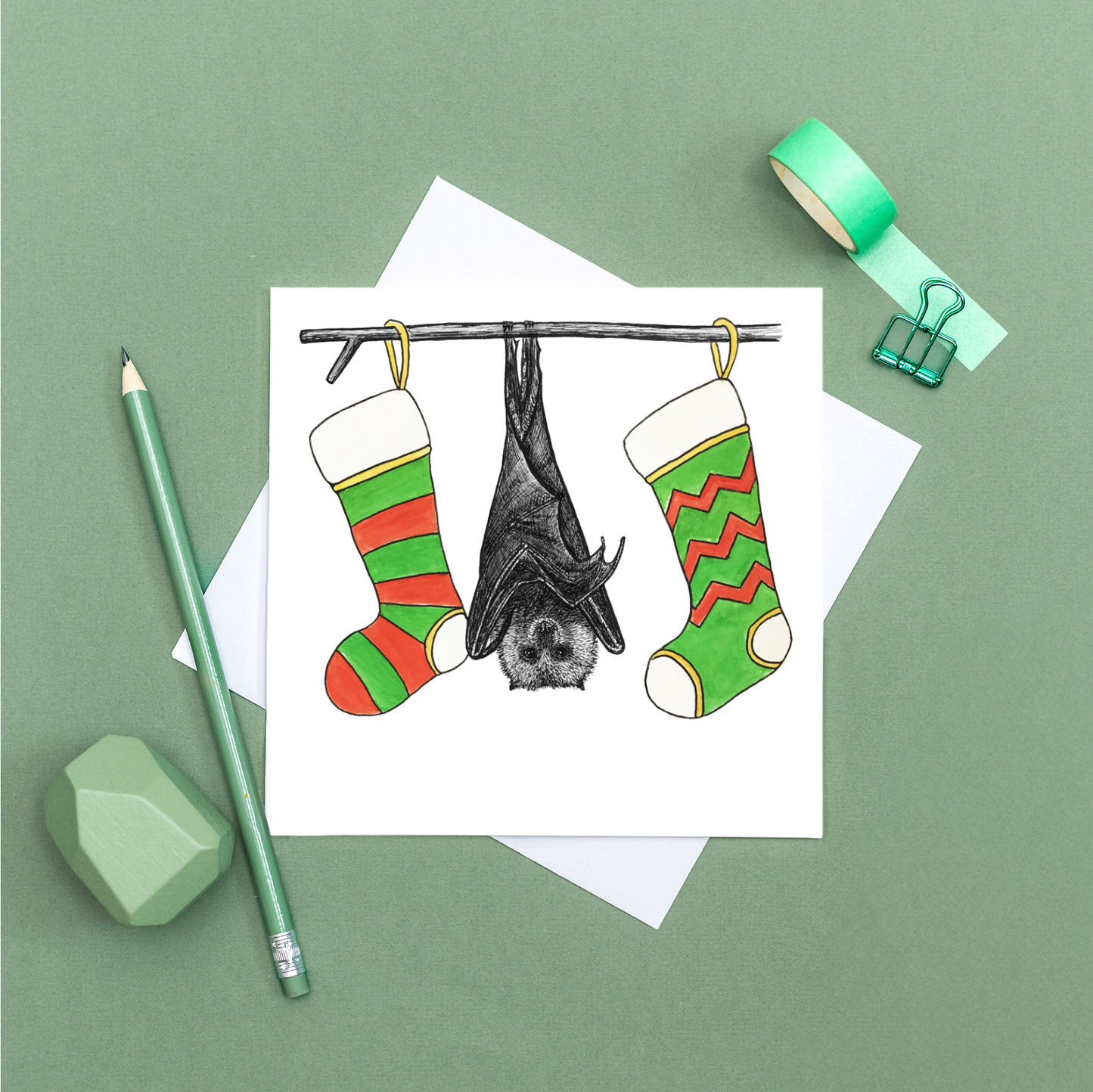 Fruit bat Christmas card