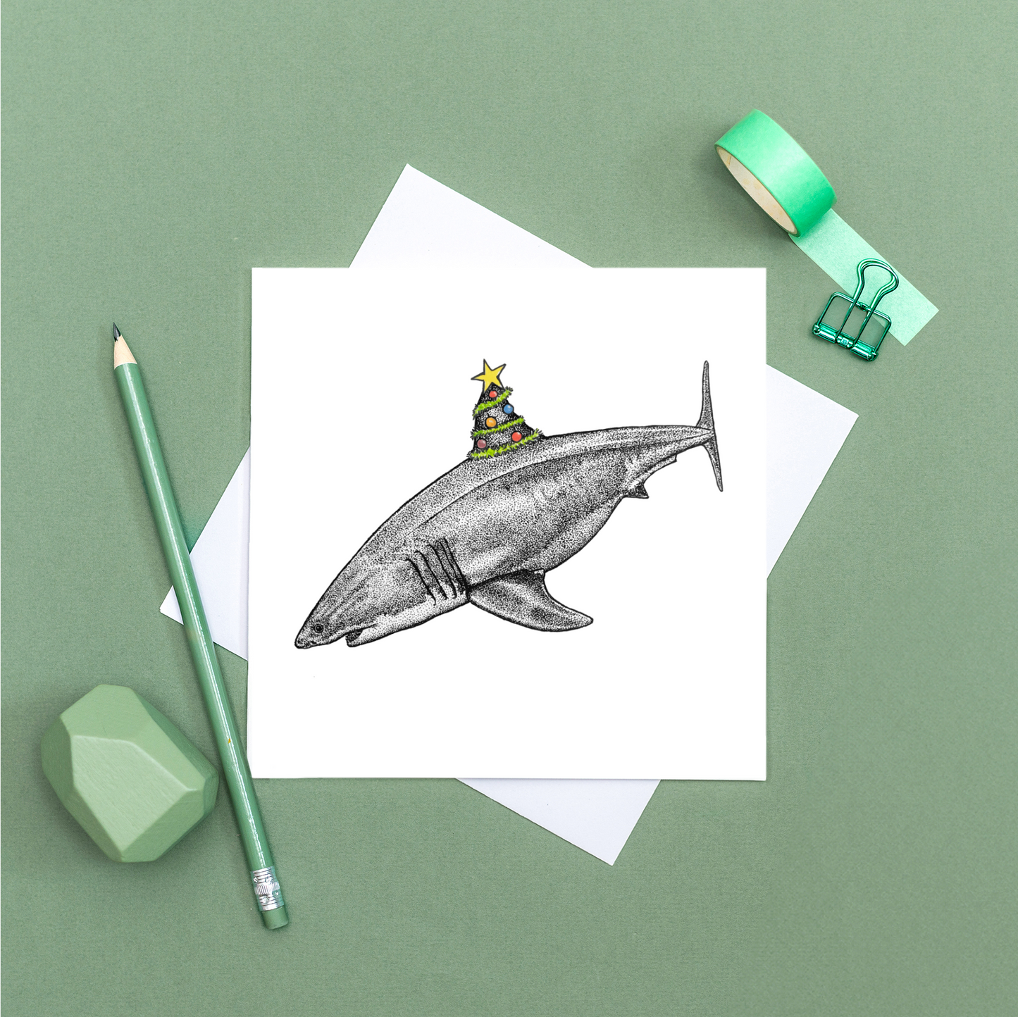 Shark Christmas card