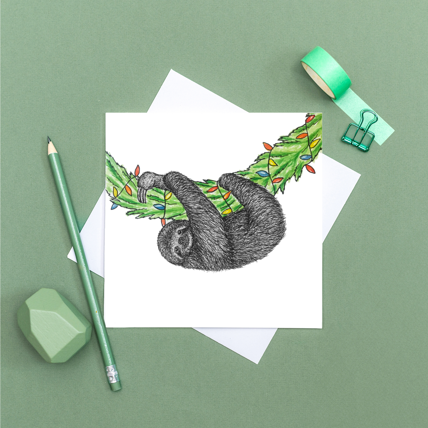 Sloth Christmas card