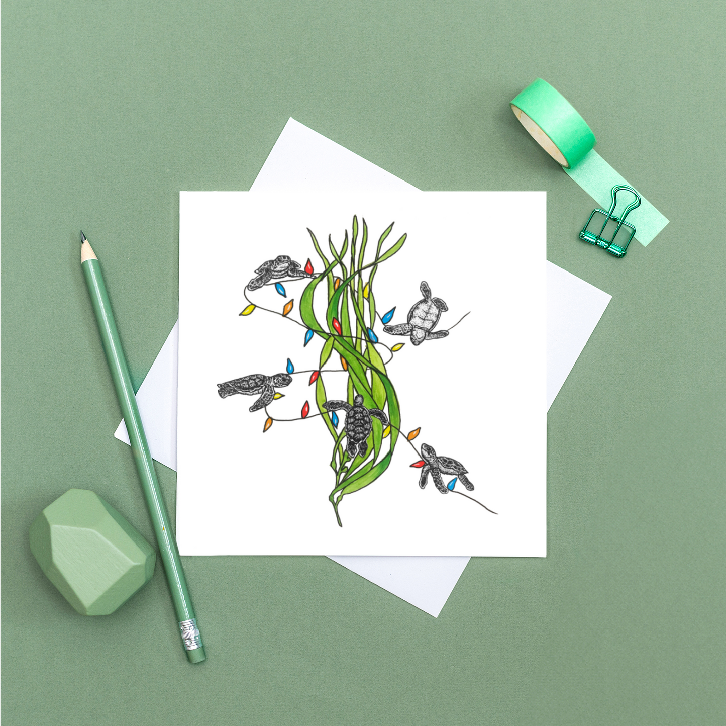 Baby turtles Christmas card