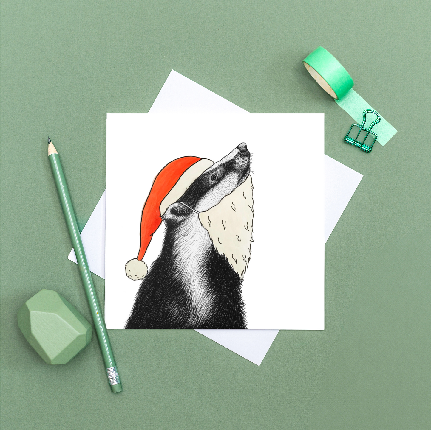 Badger Christmas card