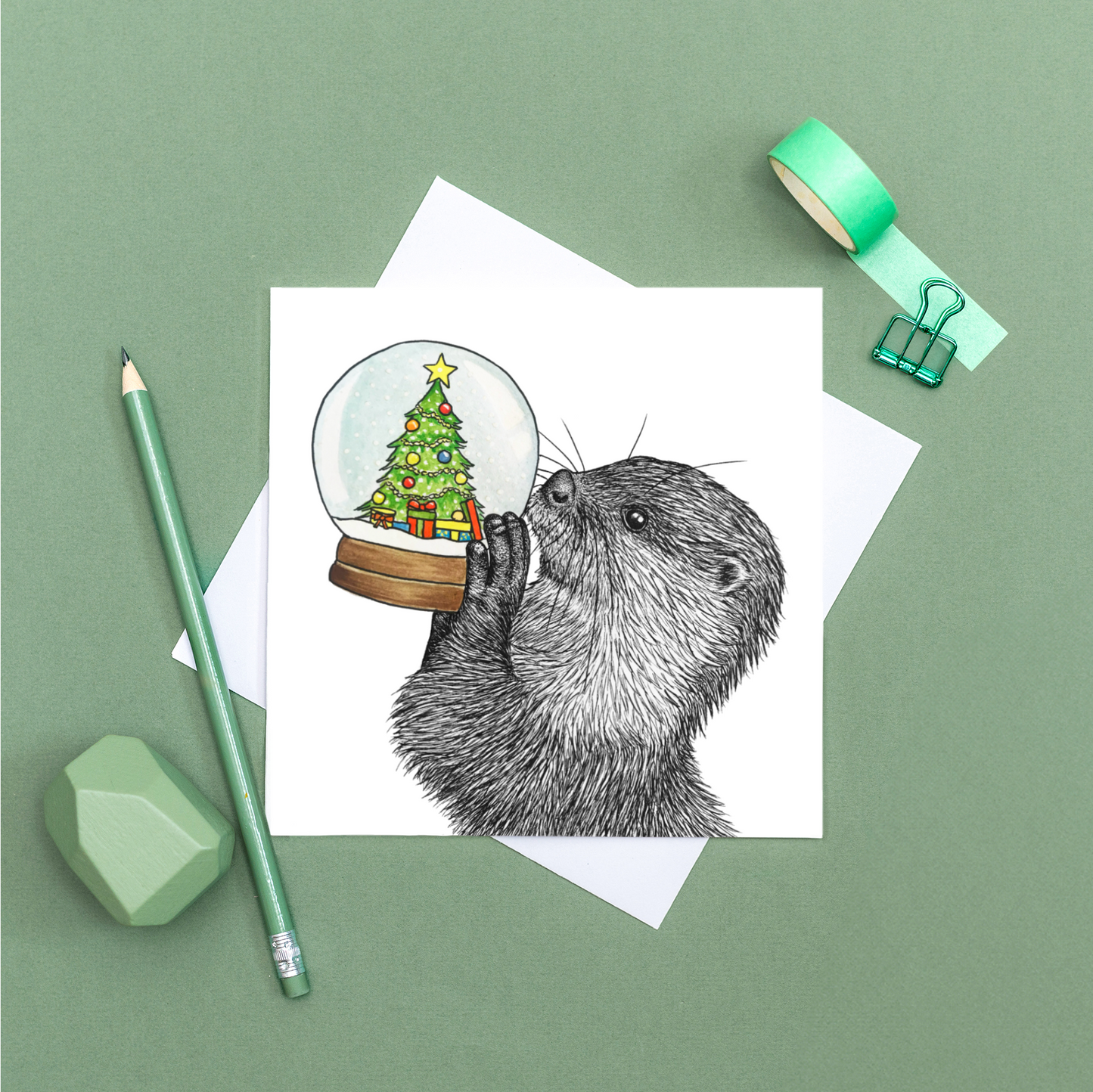 Otter Christmas card