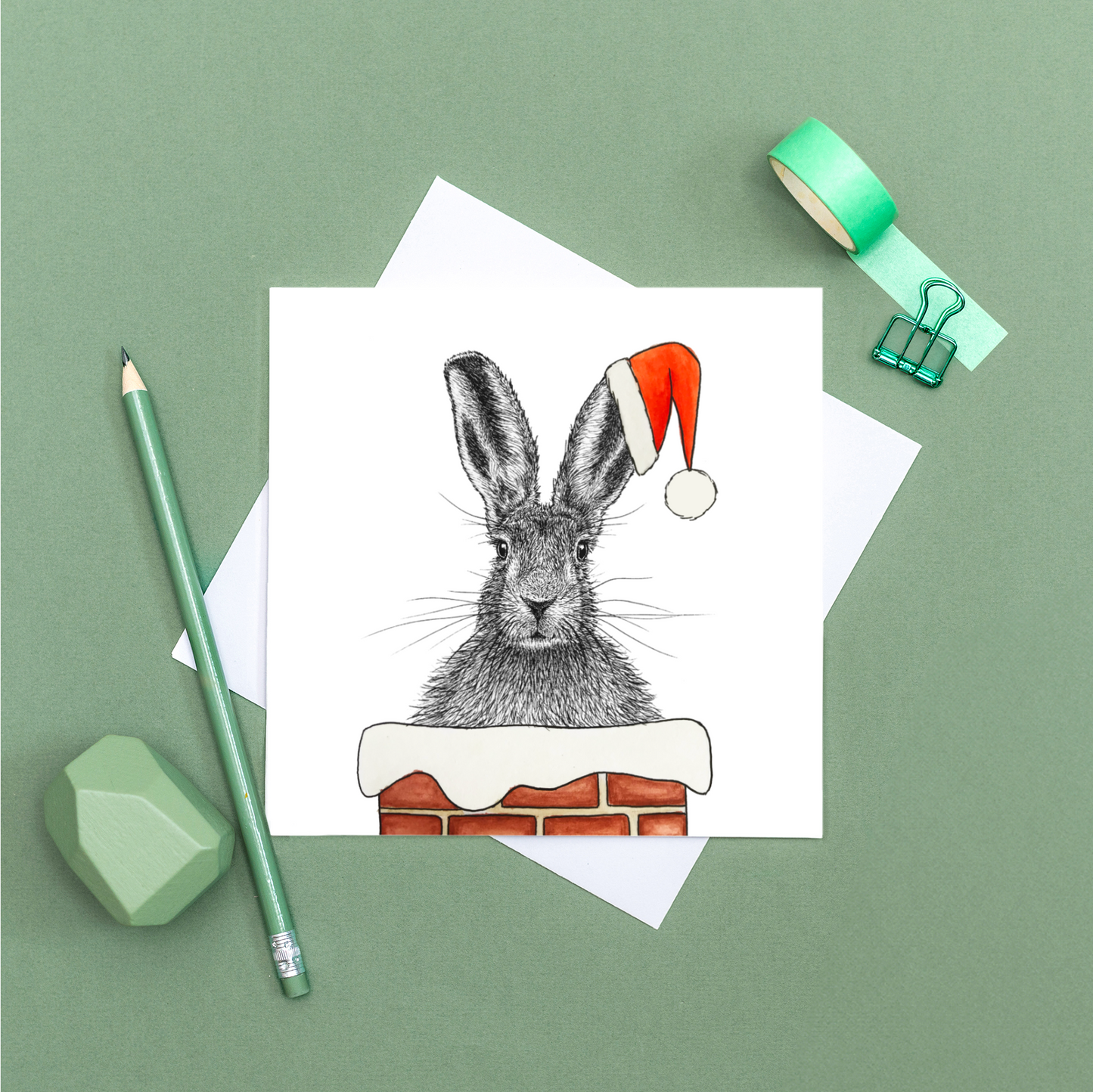 Hare Christmas card