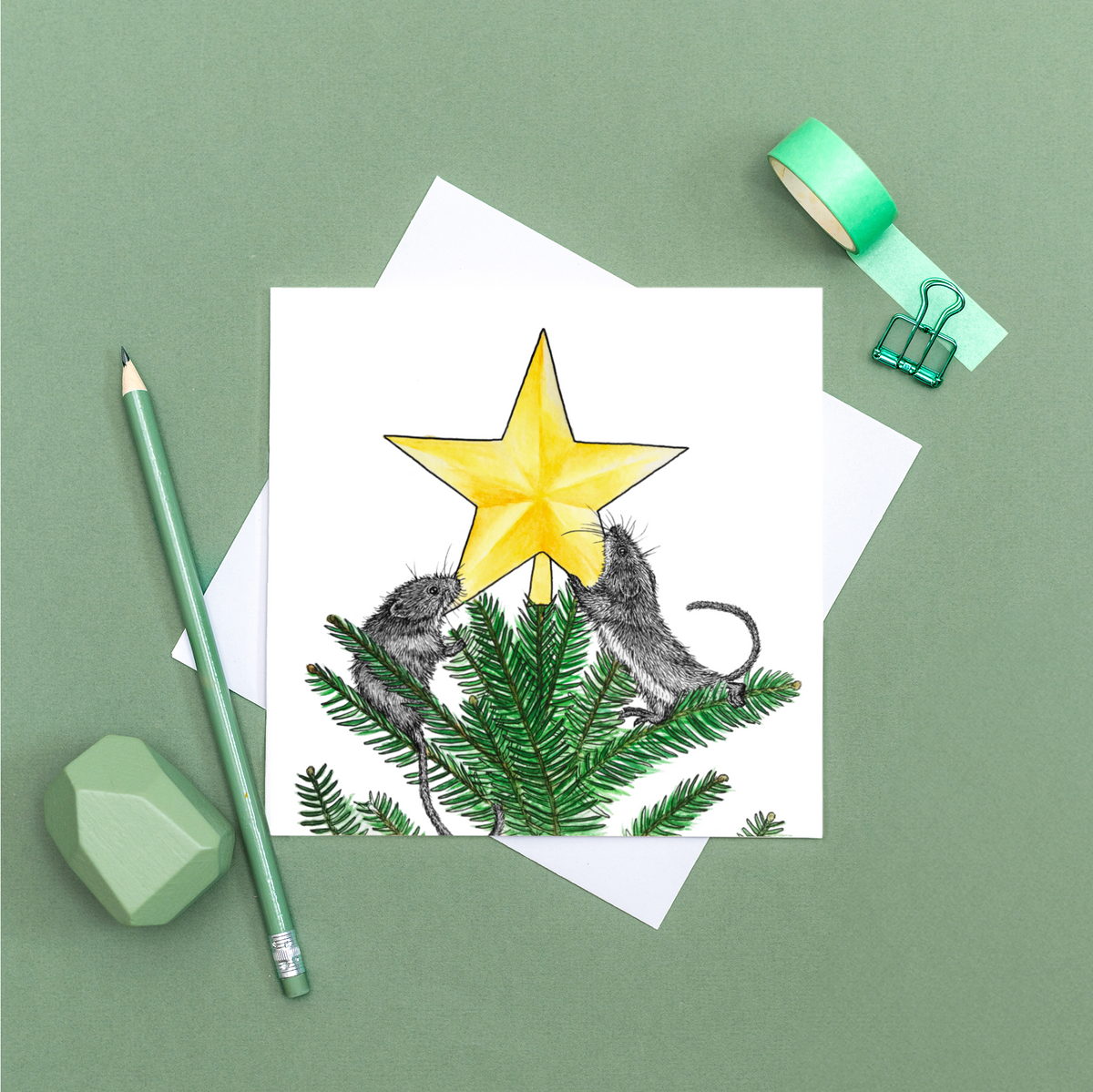 Harvest mouse Christmas card