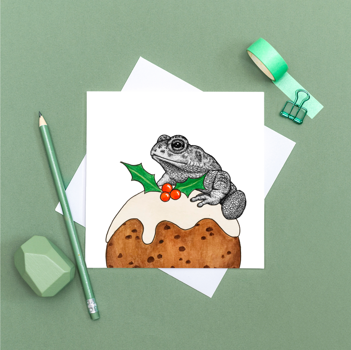 Natterjack toad Christmas card