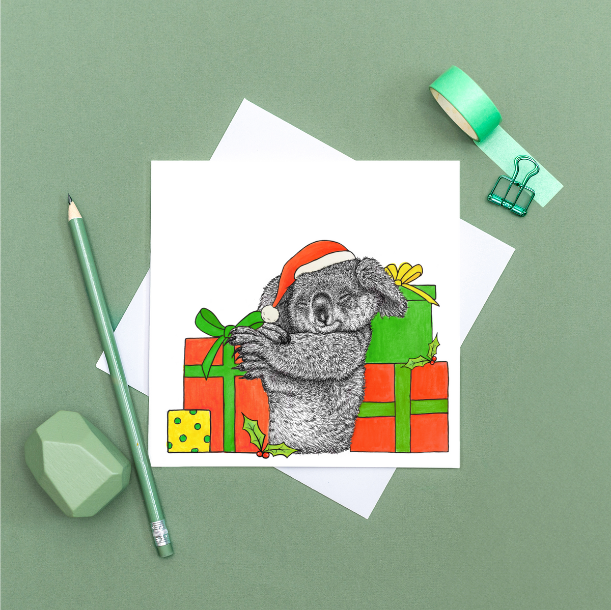 Cute koala Christmas card