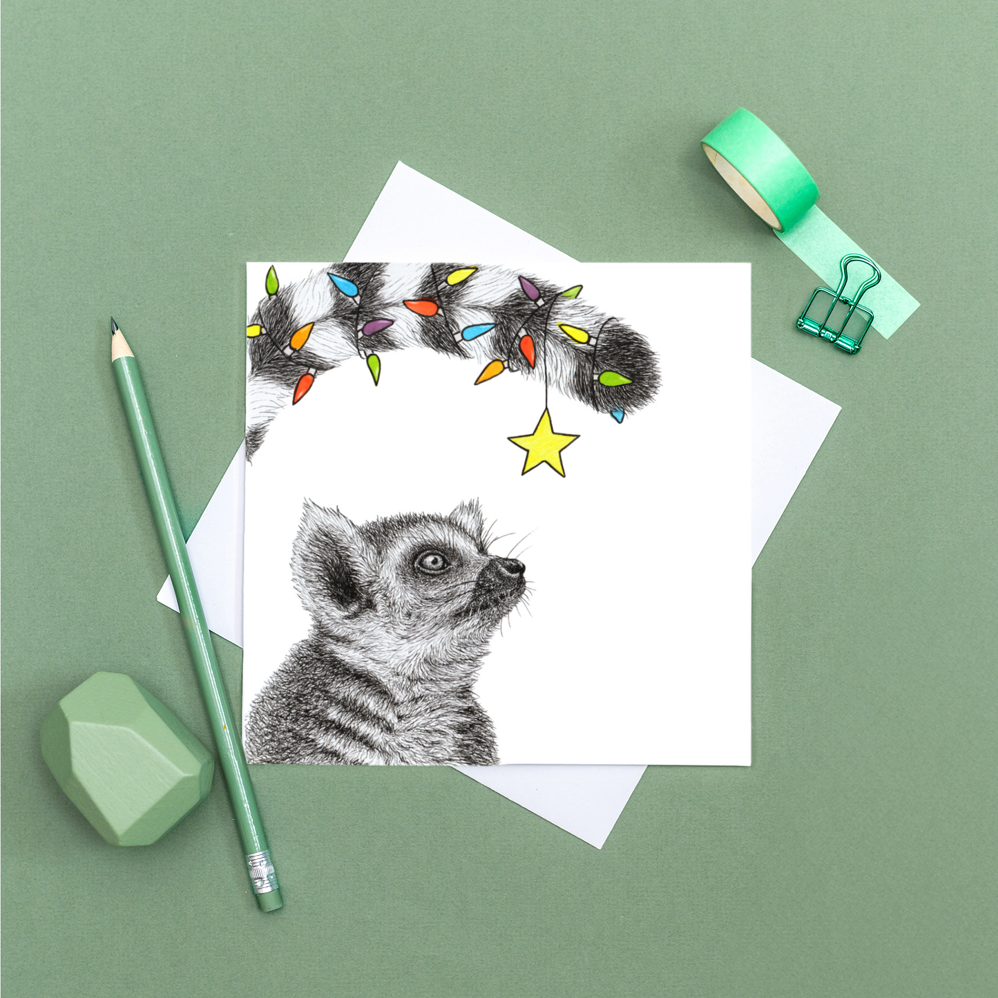 Lemur Christmas card