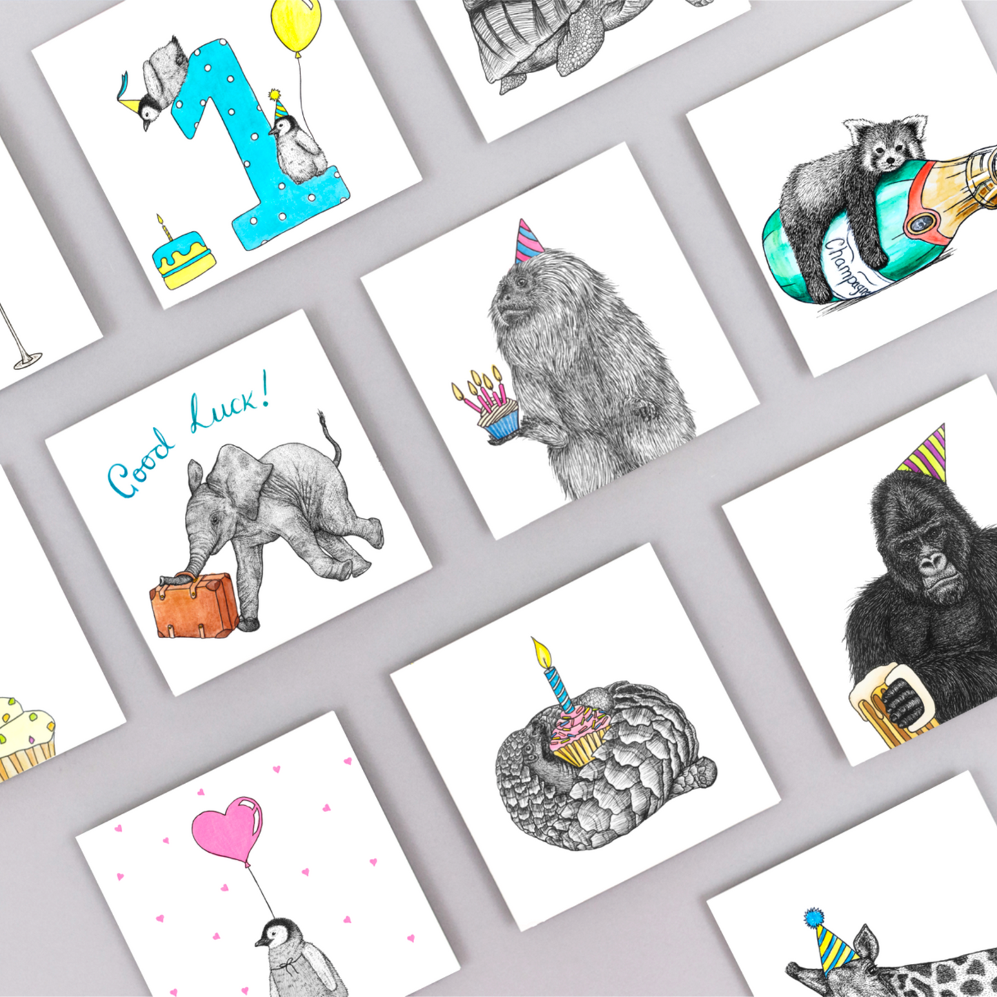 Cute red panda celebration card