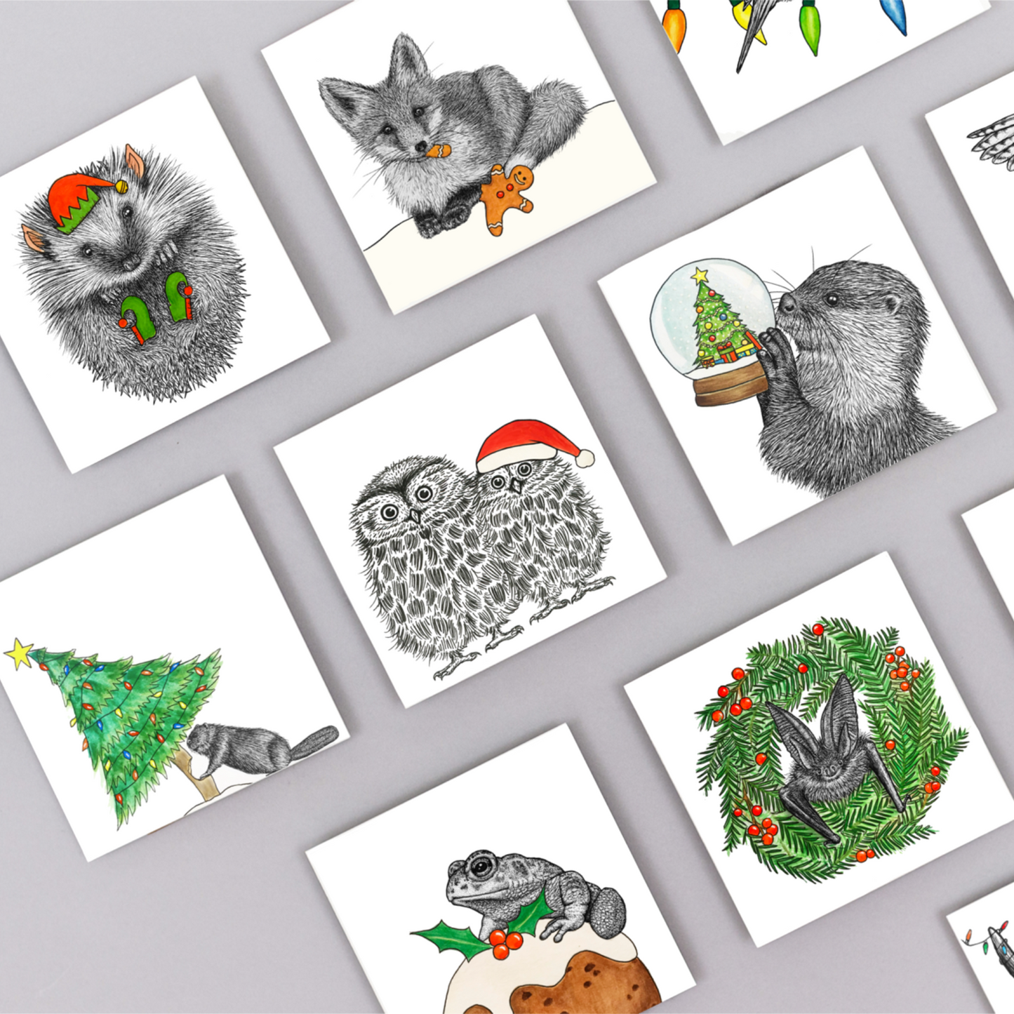 Cute Christmas owls card