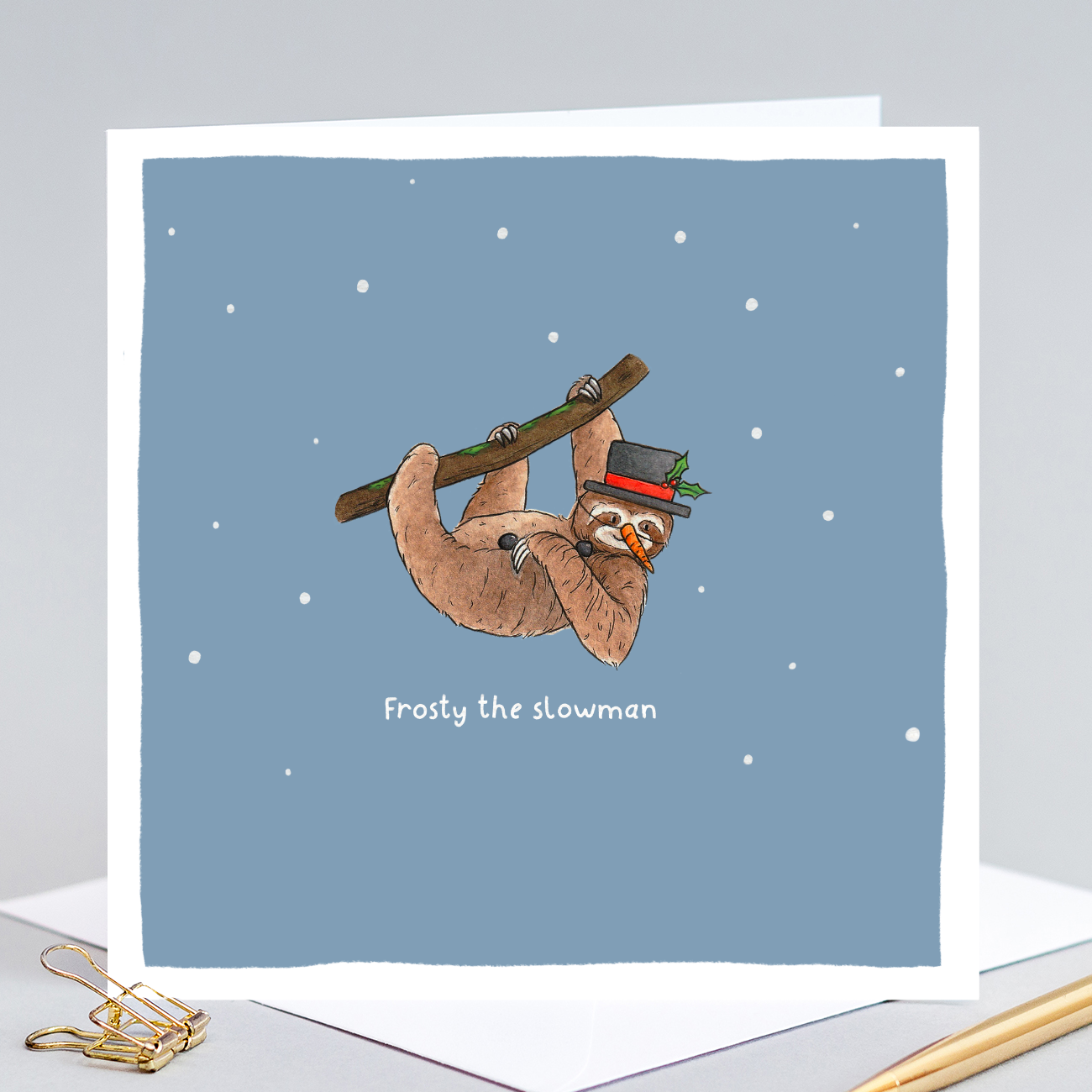 Frosty the Slowman Christmas Pun Card