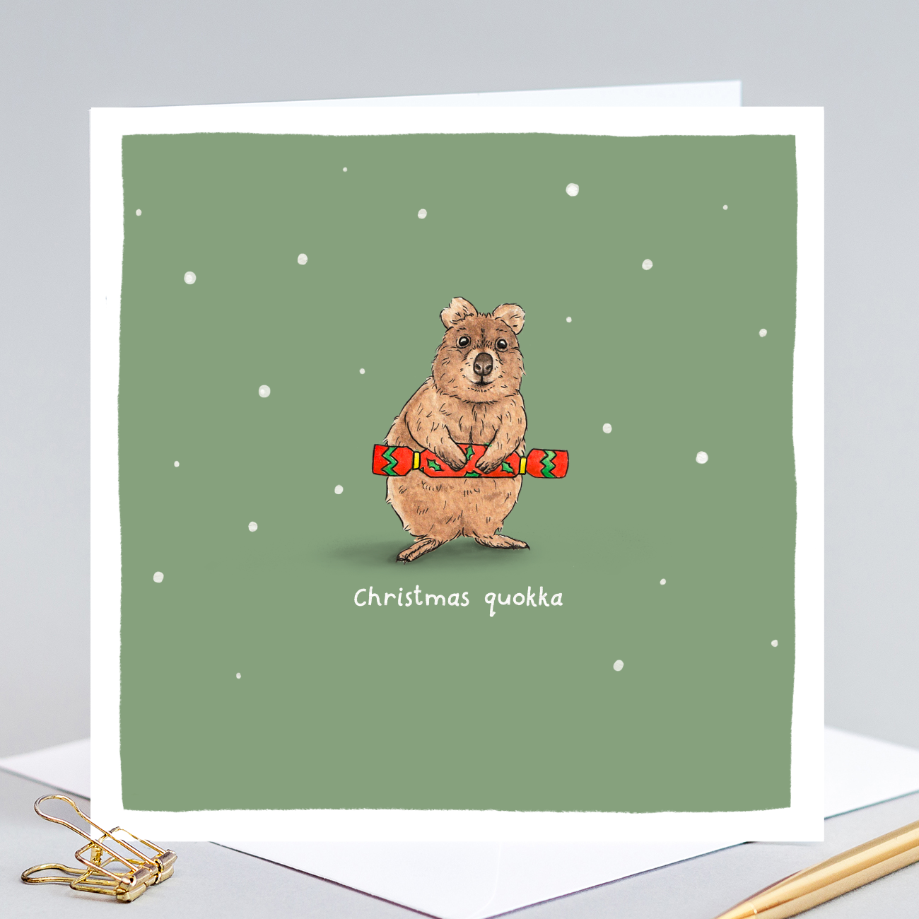 Christmas Quokka Pun Card