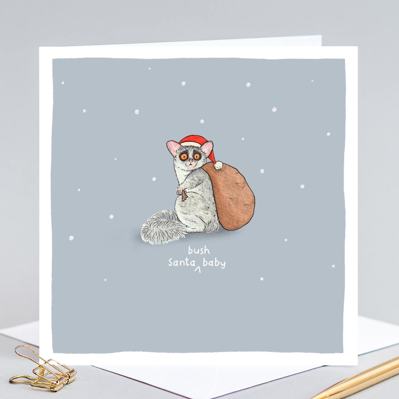 Santa (Bush) Baby Christmas Pun Card