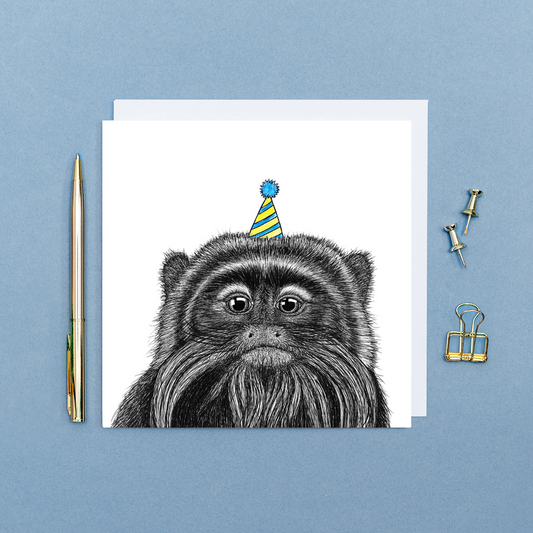 Cute monkey Birthday card
