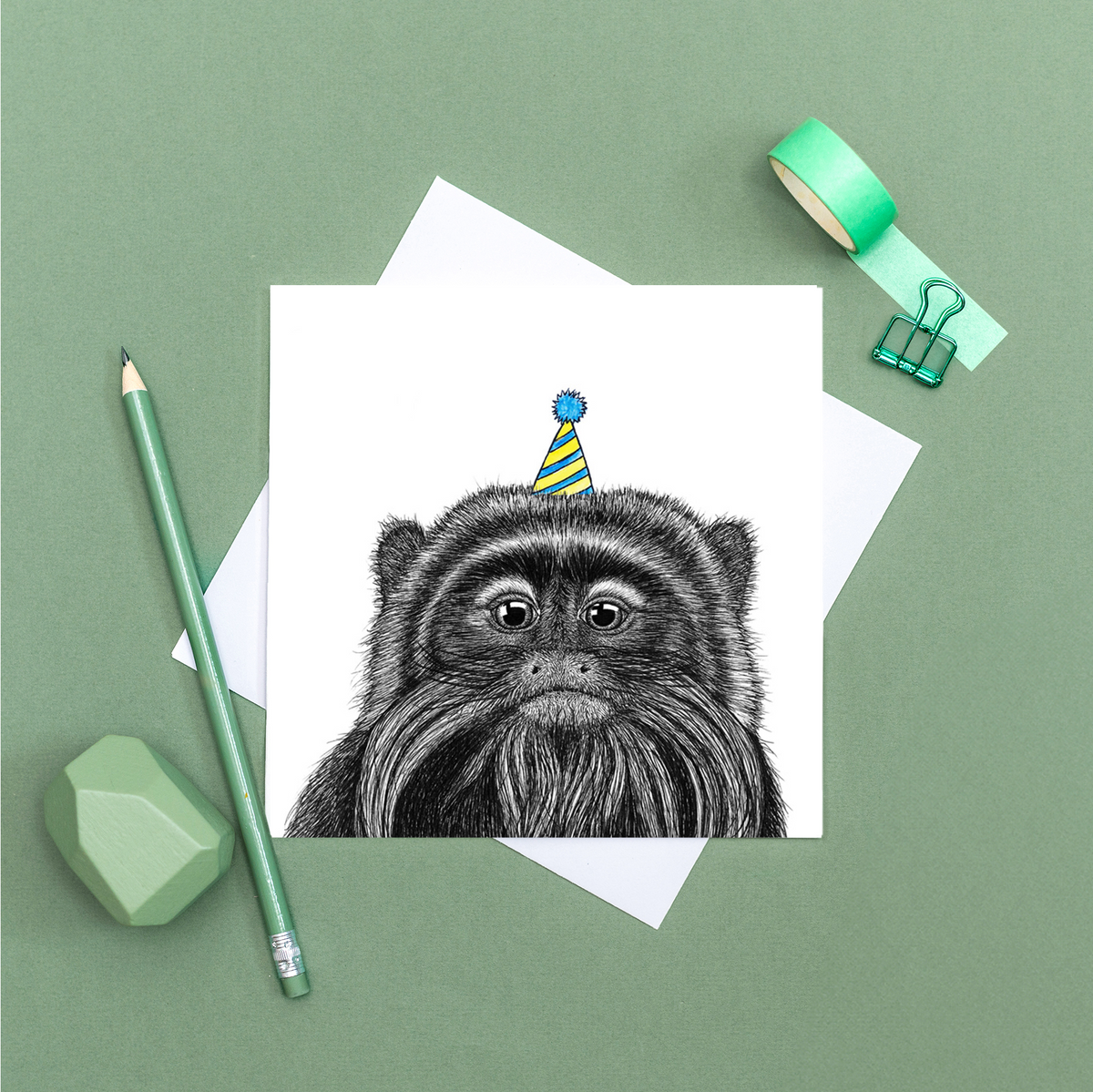Cute monkey Birthday card