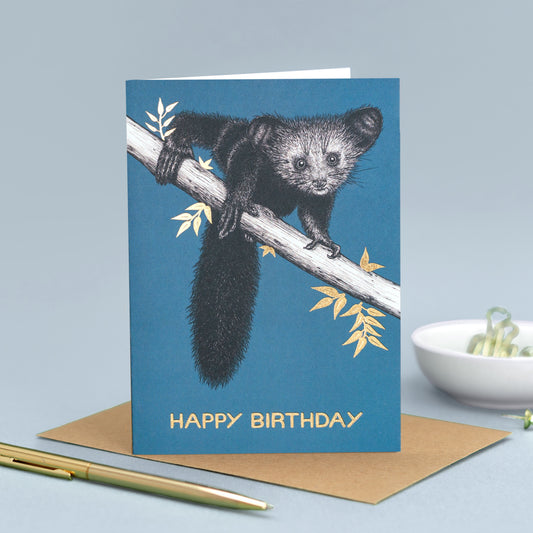 Luxury lemur birthday card